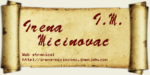 Irena Mićinovac vizit kartica
